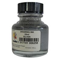 Scola DI28/46 Drawing Ink- Silver 28ml