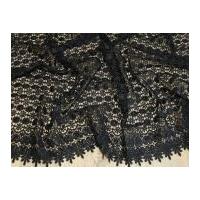 Scalloped Edge Couture Bridal Heavy Guipure Lace Fabric Black