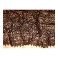 Scalloped Edge Couture Bridal Heavy Guipure Lace Fabric Brown