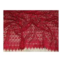Scalloped Edge Couture Bridal Heavy Guipure Lace Fabric Cherry Red