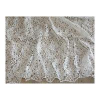 Scalloped Edge Couture Bridal Heavy Guipure Lace Fabric Ivory