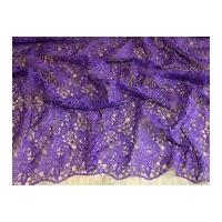 Scalloped Edge Couture Bridal Heavy Guipure Lace Fabric Purple