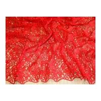 Scalloped Edge Couture Bridal Heavy Guipure Lace Fabric Red