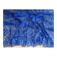 scalloped edge couture bridal heavy guipure lace fabric royal blue