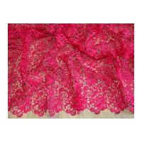 scalloped edge couture bridal heavy guipure lace fabric cerise pink