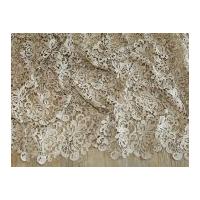 Scalloped Edge Couture Bridal Heavy Guipure Lace Fabric Gold