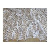 scalloped edge couture bridal heavy guipure lace fabric white