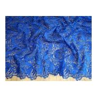 Scalloped Edge Couture Bridal Heavy Guipure Lace Fabric Royal Blue