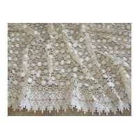 Scalloped Edge Couture Bridal Heavy Guipure Lace Fabric Ivory Cream