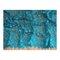 Scalloped Edge Couture Bridal Heavy Guipure Lace Fabric Teal