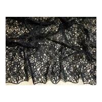 Scalloped Edge Couture Bridal Heavy Guipure Lace Fabric Black