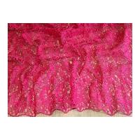 Scalloped Edge Couture Bridal Heavy Guipure Lace Fabric Cerise Pink