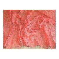 Scalloped Edge Couture Bridal Heavy Guipure Lace Fabric Coral