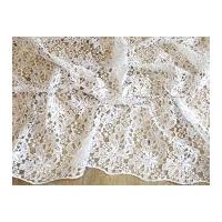 Scalloped Edge Couture Bridal Heavy Guipure Lace Fabric White