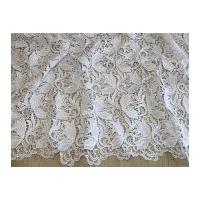 Scalloped Edge Couture Bridal Heavy Guipure Lace Fabric White