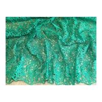 Scalloped Edge Couture Bridal Heavy Guipure Lace Fabric Emerald Green