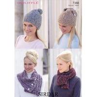 scarves and hats in sirdar bouffle 7388