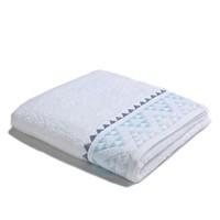 Scandi Cotton Maxi Bath Sheet with Triangle Pattern Border.