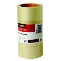 Scotch Easy Tear 19mm x 66m Adhesive Tape Clear Pack of 8 Rolls