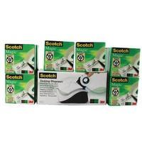 Scotch Magic Tape 19mm x 33m Pack of 16 with Free Black and Silver