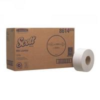 Scott Mini Jumbo White Toilet Tissue Roll Pack of 12 8614