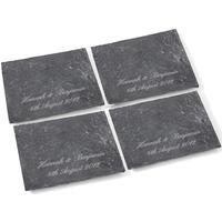 Script Engraved 4 Pack of Slate Coasters