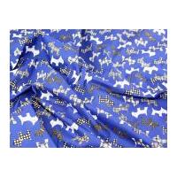 Scottie Dogs Print Polycotton Fabric Royal Blue