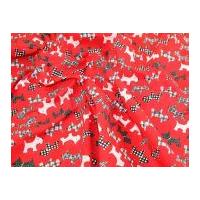 Scottie Dogs Print Polycotton Fabric Red