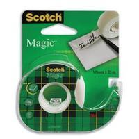 Scotch Magic (19mm x 25m) Low Noise Invisible Tape (Clear) with Compact Dispenser