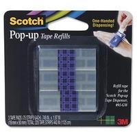 Scotch Pop-Up (19mm x 50mm) Tape Strips Refills Satin (Pack of 3 Pads/75 Strips per Pad)