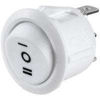 SCI R13-112D W/W Printed I-O-II Round Rocker Switch All White SPDT...