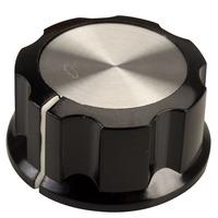 SCI RN-99C(Ø6.4mm) Control Knob-Black/Silver Cap-White Line-6.4mm ...