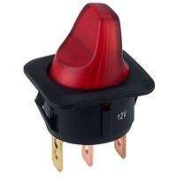 SCI R13-203LP B/R RED SPST Fat Illum Toggle Switch Red LED