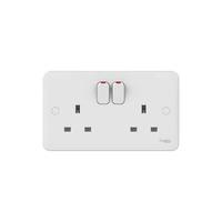 Schneider Electric GGBL3020 2 Gang 13A Switched Mains Socket