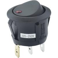 SCI 28430C603 Round Rocker Switch SPST On-Off 250 V AC 6 A
