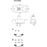 sci r13 602b 05 dpdt slide switch 2x on on 6a