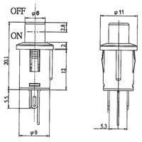 SCI R13-529BLRT 0.5A Illuminated Pushbutton Switch Red LED 2P SPST...