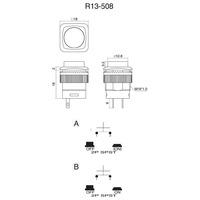 SCI R13-508A-05GN 1.5A Pushbutton Switch Green 2P SPST Off-(On)