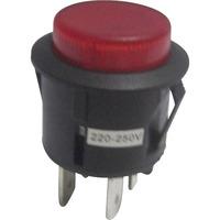 SCI R13-527AL-02RT 6A Illuminated Pushbutton Switch Red Neon 4P DP...