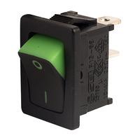 SCI R13-66A3 GREEN SPST Green \'visible On\' Rocker Switch