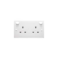 Schneider Electric E25WE 13A 2 Gang Switched Mains Socket