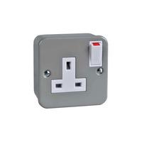 schneider electric gmc131ss 13a metal clad single switched socket