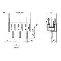 Screw terminal 1.50 mm² Number of pins 4 AK500/4DS-5.0-V PTR Grey 1 pc(s)