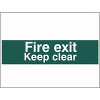 scan fire exit keep clear text only pvc 200 x 50mm