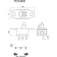 sci r13 603c 05 slide switch r13 603c 05 1 x onon 250 vac 6 a