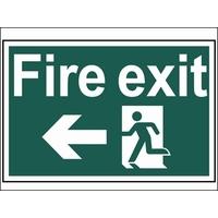 Scan Fire Exit Running Man Arrow Left - PVC 300 x 200mm