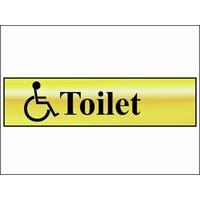 Scan Toilet with Disabled Symbol - Polished Brass Effect (200 x 50mm)