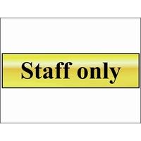 scan staff only polished brass effect 200 x 50mm