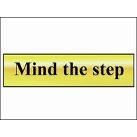 Scan Mind The Step - Polished Brass Effect 200 x 50mm