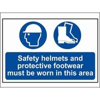 scan safety helmets footwear to be worn pvc 400 x 600mm